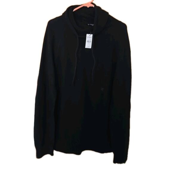 Express Mens Black Waffle Knit Sweater Size L SOFT - NEW! - Picture 1 of 7